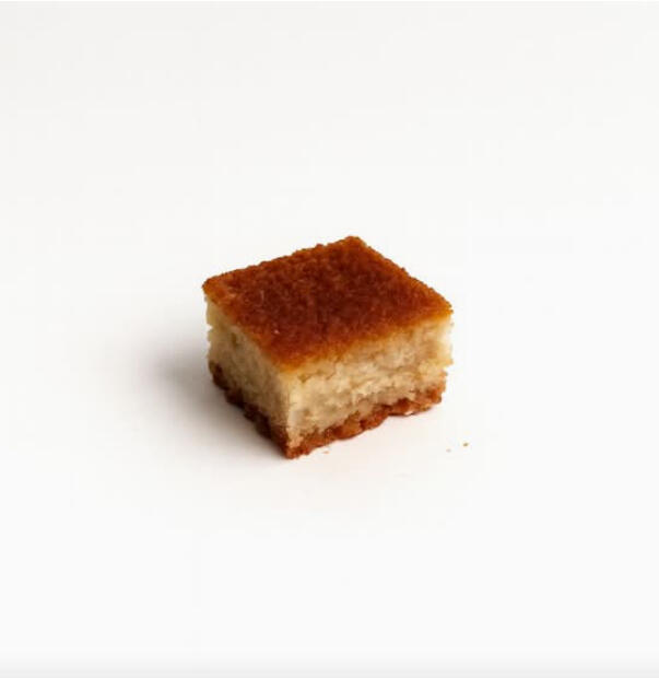 Basma W/ Cashews $42.00 Golden, syrup-soaked basma pastry with cashews.