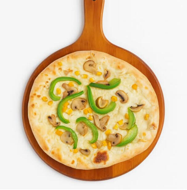 Cheese Special $7.50 Lebanese cheese pie topped with mushrooms, sliced green pepper, and corn.