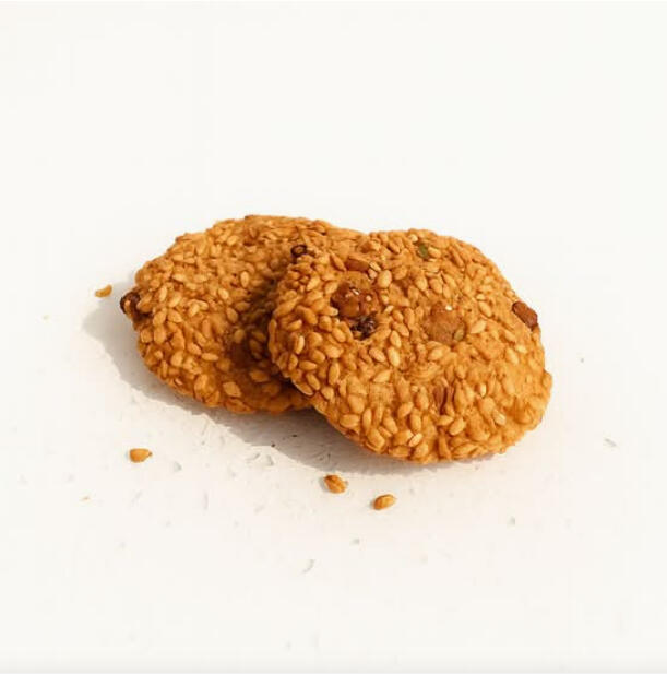 Barazek $36.00 Thin, crisp sesame-coated cookies dotted with pistachio pieces.